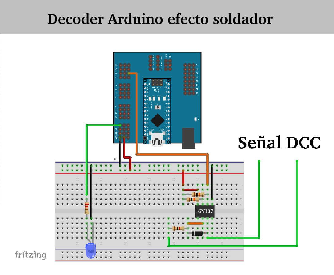 Efecto soldador Arduino DCC